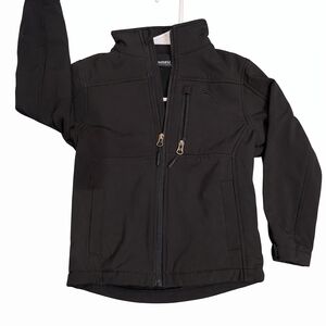 Snozu Black Kids Softshell Rain Jacket with Zippered Pockets